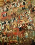 Plaza Mayor in Mexico, detail of carriages (oil on canvas)