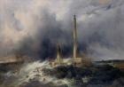 View of the Lighthouse at Gatteville (oil on canvas)