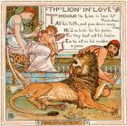 The Lion in Love, illustration from 'Baby's Own Aesop', engraved and printed by Edmund Evans, London, published c.1920 (colour litho)
