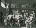 The Studio of Jacques Louis David (1748-1825) (pen & ink on paper) (b/w photo)
