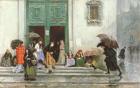 Coming Out of Church, before 1875 (oil on canvas)