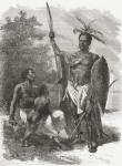 A native of Ougogo, Central Africa, in war dress, illustration from 'The World in the Hands', published 1878 (engraving)
