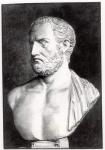 Bust of Thucydides (c.471-400 BC), engraved by Barbant (engraving) (b&w photo)