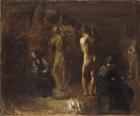 William Rush Carving His Allegorical Figure of the Schuylkill River, 1876 (oil on canvas mounted on composition board)
