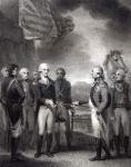 Surrender of Lord Cornwallis at Yorktown, 1781 (litho) (b/w photo)