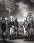 Surrender of Lord Cornwallis at Yorktown, 1781 (litho) (b/w photo)