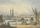 London Bridge and the Monument, c.1795 (graphite, w/c and ink on paper)