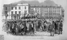 Part of the Chartist Procession sketched at Blackfriars Bridge, 10th April 1848 (engraving) (b/w photo)