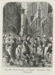 The Water supply in Fryingpan Alley, Clerkenwell, 1864 (engraving) (b/w photo)