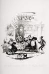 Job Trotter encounters Sam in Mr. Muzzle's kitchen, illustration from `The Pickwick Papers' by Charles Dickens (1812-70) published 1837 (litho) (see also 259100)