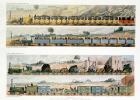 Travelling on the Liverpool to Manchester Railway; Plate XX TtoB; A train of the First Class of carriages with the Mail; A Train of the Second Class, for Outside passengers; A Train of Waggons with Goods, etc. etc; A Train of Carriages with cattle, from "