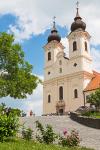 17th century Baroque church built on site of the 10th century Benedictine Abbey, Tihany village on shores of Lake Balaton, Tihany Peninsula, Hungary (photo)