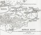 Map of Roman Kent, England, from 'A Short History of the English People' by J. R. Green, published 1893 (litho)