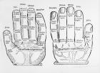 Palmistry (woodcut) (b/w photo)