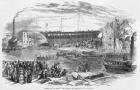 Launch of "La Hogue," the Largest Ship ever built in Sunderland, 1855 (engraving)