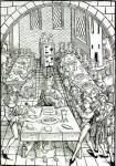 A Princely Banquet, 1491 (woodcut) (b/w photo)