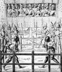 Trial by Ordeal - The Combat (engraving) (b/w photo)