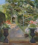 The Rose Trellis, Bedfield, 1996 (oil on canvas)