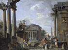 Landscape with Roman Ruins (oil on canvas)