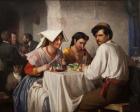 In a Roman Osteria, 1866 (oil on canvas)