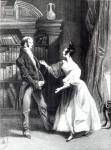 'She then told him what Mr Darcy had voluntarily done for Lydia. He heard her with astonishment', illustration from 'Pride and Prejudice' by Jane Austen (1775-1817) engraved by William Greatbach (b.1802) 1833 (engraving) (b/w photo)