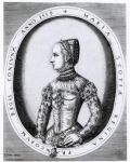 Portrait of Mary Queen of Scots (1542-87) engraved by Hieronymus Cock (c.1510-70) 1559 (engraving) (b/w photo)