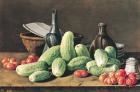 Still Life with Cucumbers and Tomatoes (oil on canvas)