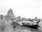 View of the Chattar Manzil Palace, on the River Gumti, Lucknow, during the Indian Rebellion, 1858 (b/w photo)