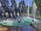 Four horses Fountain,Manezhnaya Square,Moscow,2016,(oil on canvas)