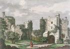 Inner view and gate of Bodiam Castle, Sussex, 27th May 1785 (colour engraving)