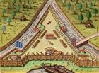 Fort Caroline, from 'Brevis Narratio..', engraved by Theodore de Bry (1528-98) published in Frankfurt, 1591 (coloured engraving)