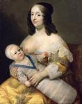The Dauphin Louis of France (1638-1715) and his Nursemaid, Dame Longuet de la Giraudiere, c.1638 (oil on canvas)