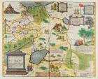 Map of the Russian Empire, 1588 (hand coloured engraving)