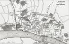 Plan of London in the 13th century, from 'A Short History of the English People' by J. R. Green, published 1893 (litho)