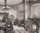 The waiting room in the White House, Washington D.C., in the 19th century, from 'The Century Illustrated Monthly Magazine', published 1884 (engraving)