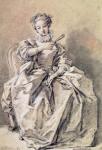 Woman in Spanish Costume (charcoal & white chalk on paper)