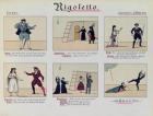 Scenes from the Opera 'Rigoletto' by Giuseppe Verdi (1813-1901) (colour litho)