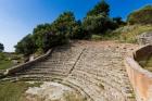 Apollonia, or Apoloni, Fier Region, Albania. Ancient Greek city founded in the 6th century BC which became one of Rome's most important Albanian cities. Remains of the Odeon. It has been estimated that the theatre could seat around 650 spectators. (photo)