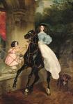 The Horsewoman, Portrait of Giovanina and Amacilia Paccini, wards of Countess Samoilova, 1832 (oil on canvas)