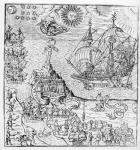 Queen Elizabeth I (1553-1603) on Board a Ship (engraving) (b/w photo)