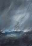 HMS Beagle in Storm off Cape Horn 24th December1832. 2012, (Oil on canvas)
