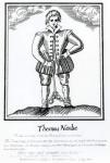 Thomas Nashe From a very scarce Pamphlet entitled 'The Trimming of Thomas Nashe Gentleman', published c.1819 (woodcut)