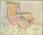 Map of the state of Texas, 1835 (coloured engraving)