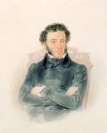 Portrait of Alexander Pushkin (1799-1837) 1836 (w/c on paper)