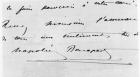 Handwriting and Signature of Napoleon Bonaparte (1769-1821) (pen and ink on paper) (b/w photo)