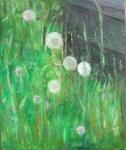 Dandelion Clocks in Grass, 2008, oil on canvas