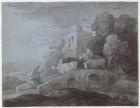 Wooded Landscape with Herdsman Driving Cattle (etching on paper)