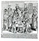 Circumcision, from 'Liber Chronicarum' by Hartmann Schedel (1440-1514) (woodcut) (b/w photo)