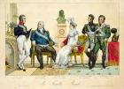 Louis XVIII (1755-1826) and his Family (coloured engraving)