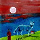 The Wolf And The Moon, 2004, (oil on paper)